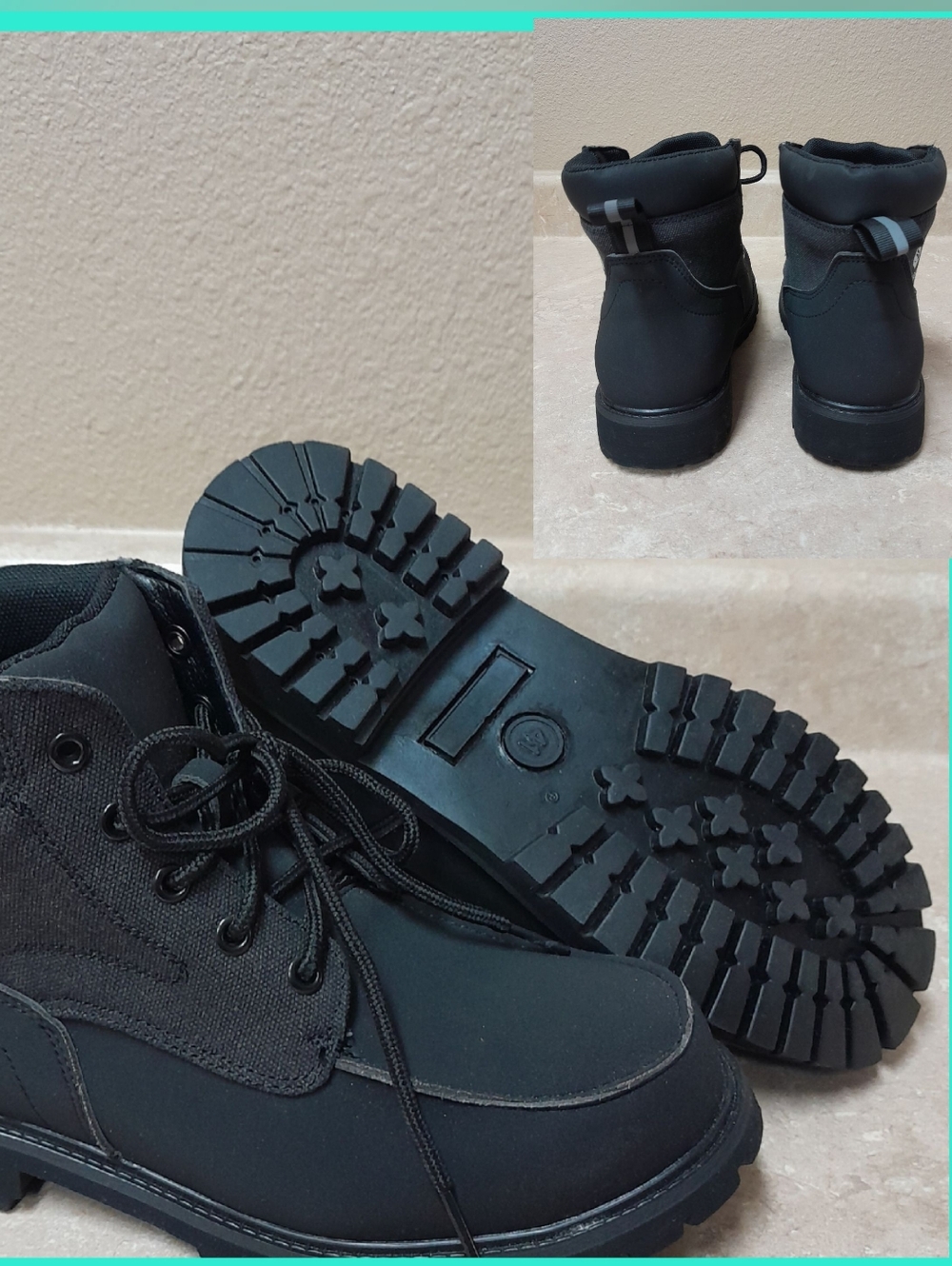 Suadex Black Steel Toe Safety Work Boots Men Size:7.5,Women Size:9 Suadex